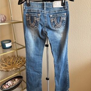 Charme Y2K Bootcut Jeans Studded Pocket Detail Size 26